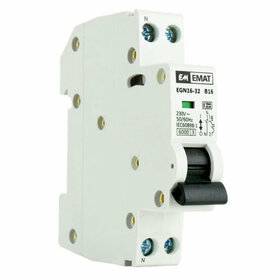 EMAT installation circuit breaker 1-pole + neutral 16A B-curve